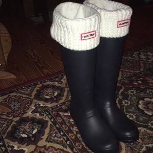 Navy Hunter Matte Rain Boots